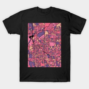 Lincoln Map Pattern in Purple & Pink T-Shirt